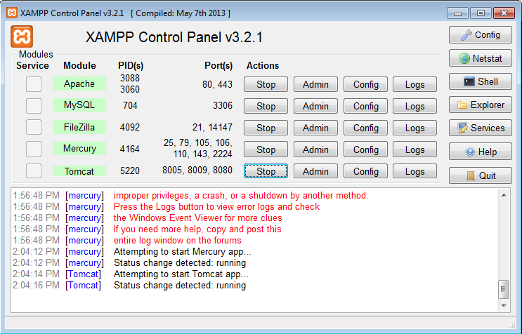 descargar xampp control panel v3.2.1